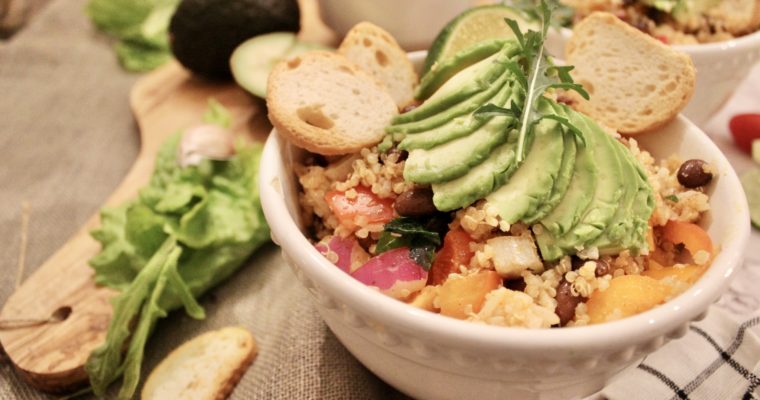 Black Bean, Rice, Quinoa & Avocado Bowl