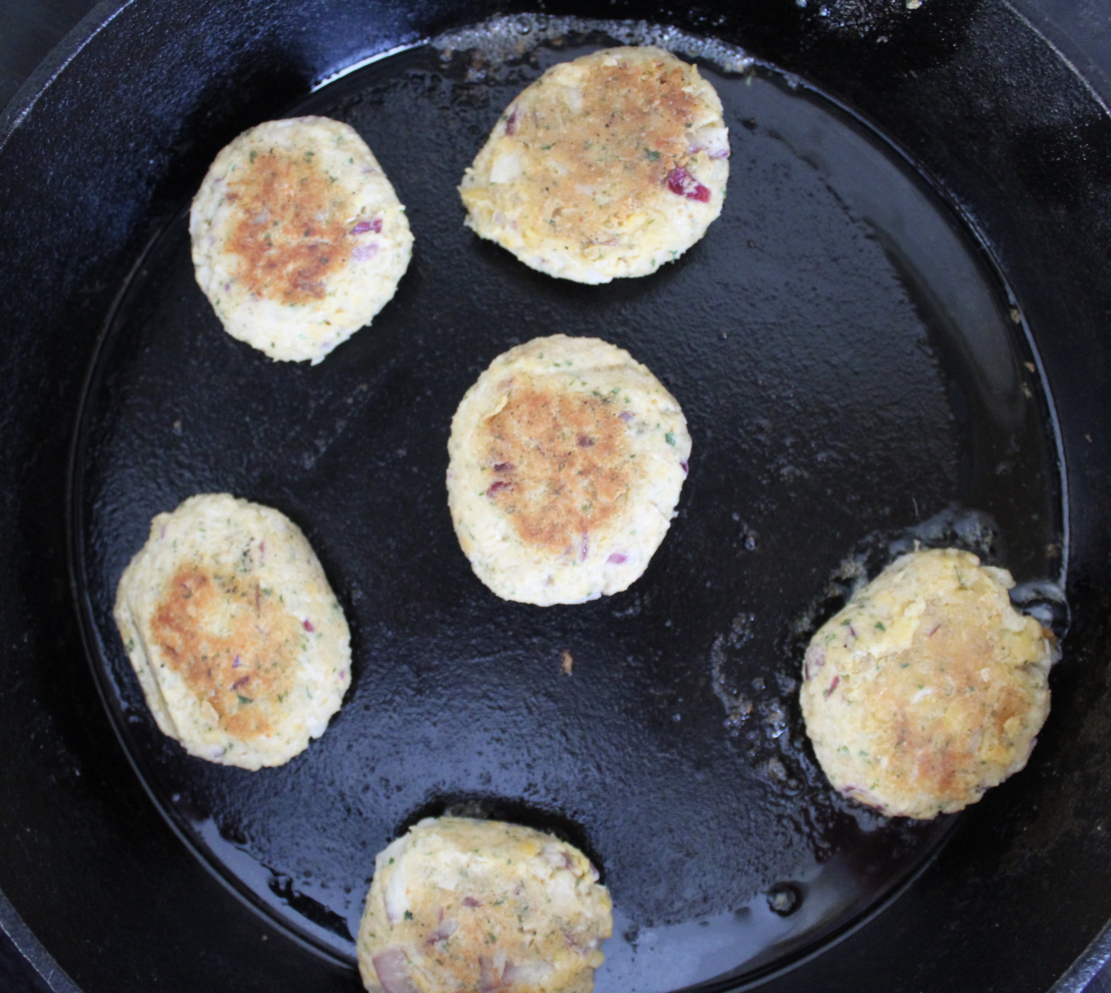 Chickpea sliders in skillet