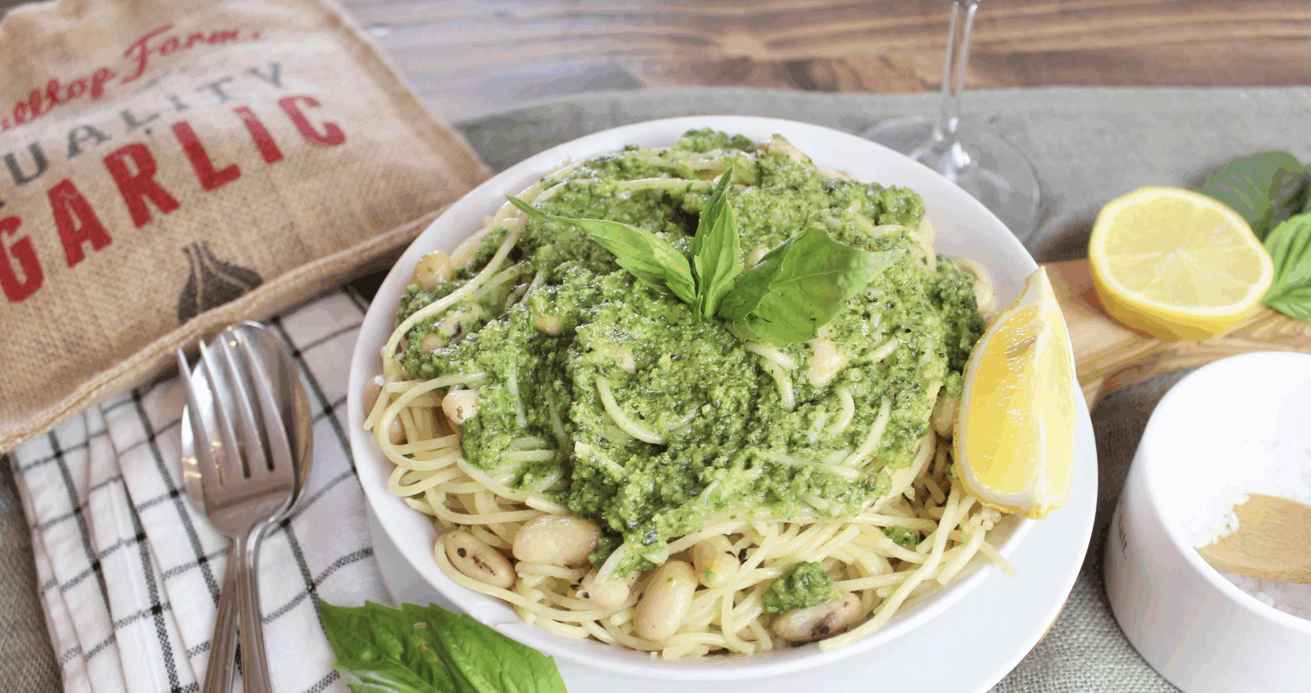 Pesto Pasta and Beans