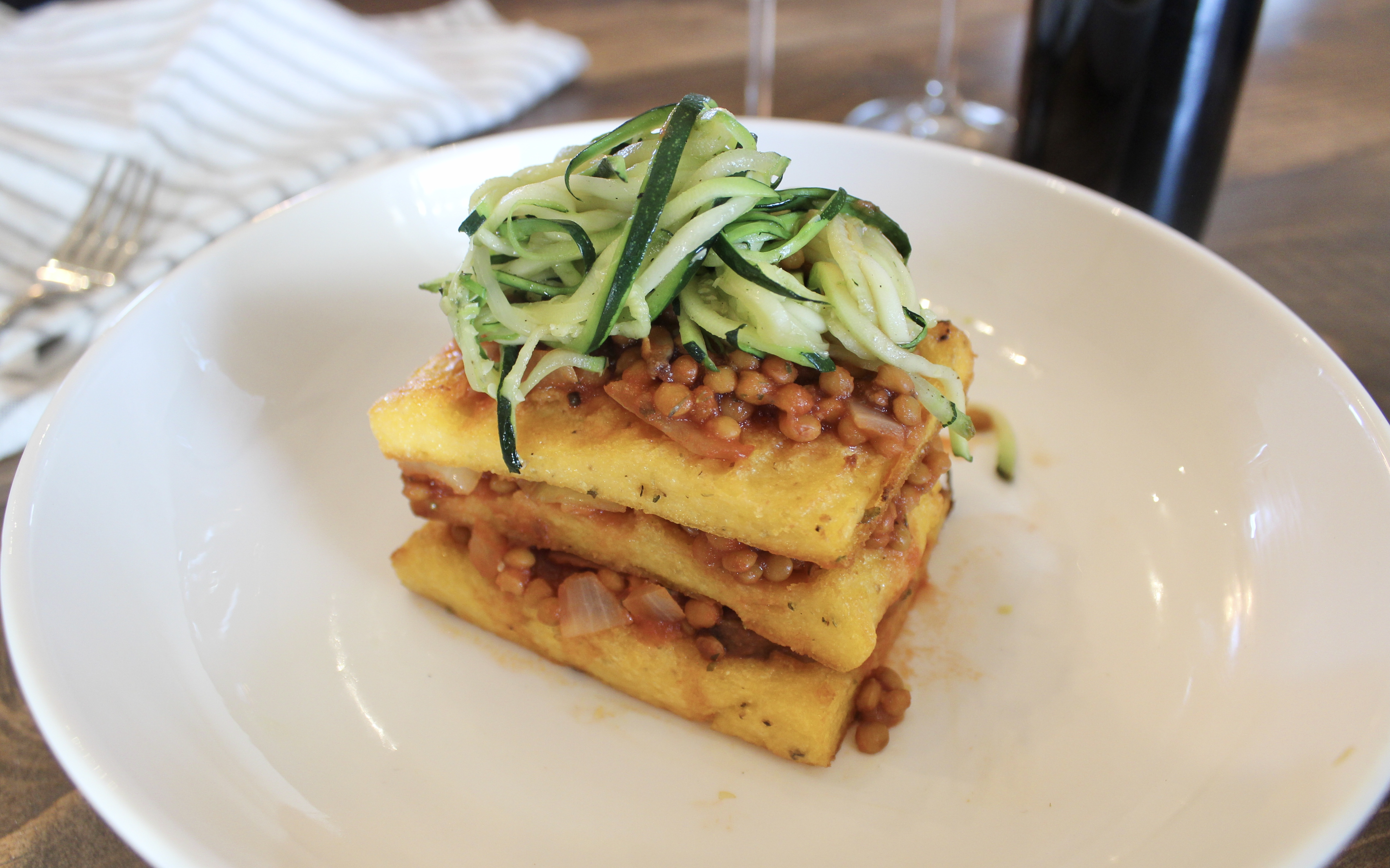 Polenta Lasagna With Fried Zoodles