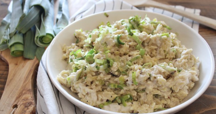 Smokey Gouda, Fried Leek Orzo Mac and Cheese